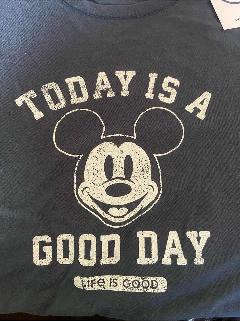 Life Is Good Disney Mickey Mouse Navy Graphic Tee Print XXL